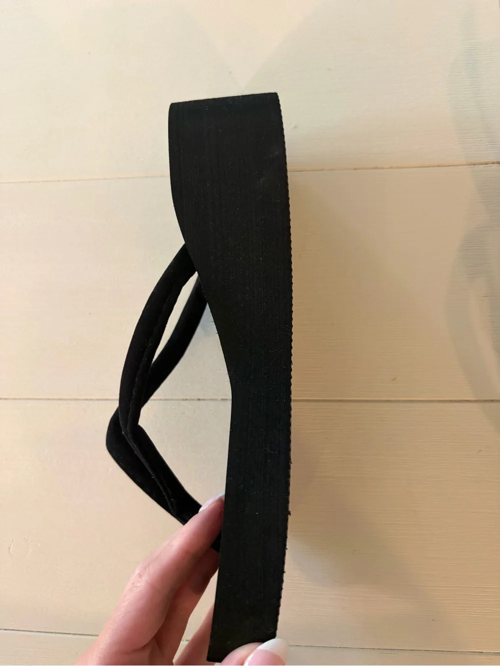 Black Wedge Flip Flops